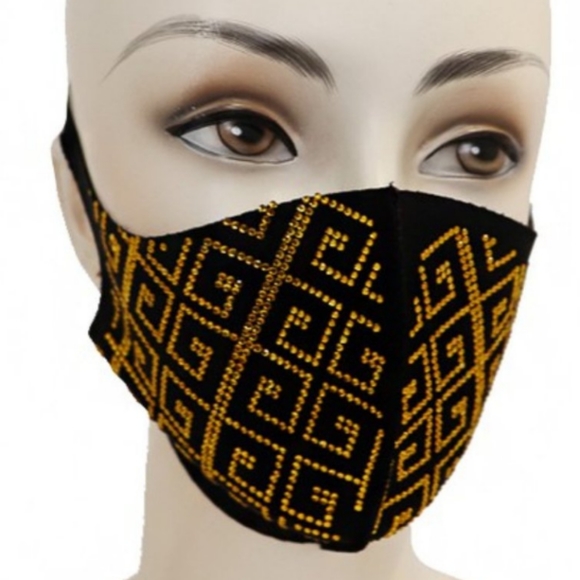 New! 4 Pack Rhinestone Fashion Face Masks - Picture 8 of 10